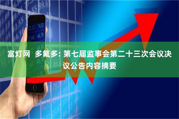 富灯网  多氟多: 第七届监事会第二十三次会议决议公告内容摘要
