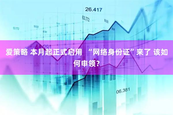 爱策略 本月起正式启用  “网络身份证”来了 该如何申领？
